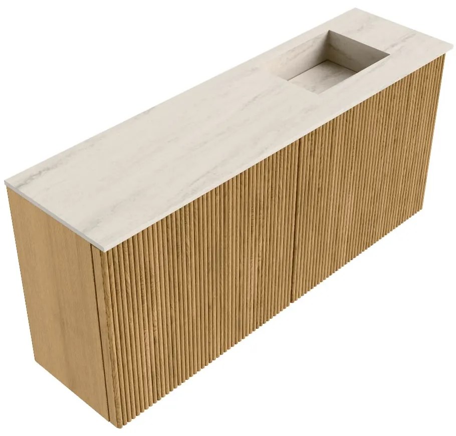 Mondiaz Joya DLux 90cm toiletmeubel oak met wastafel faye rechts zonder kraangat meli