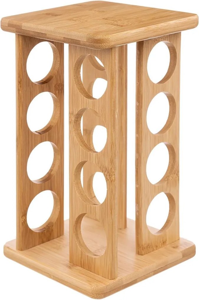 5Five Kruidenrekje Bamboe - Inclusief 16 potjes - 29 cm - Transparant
