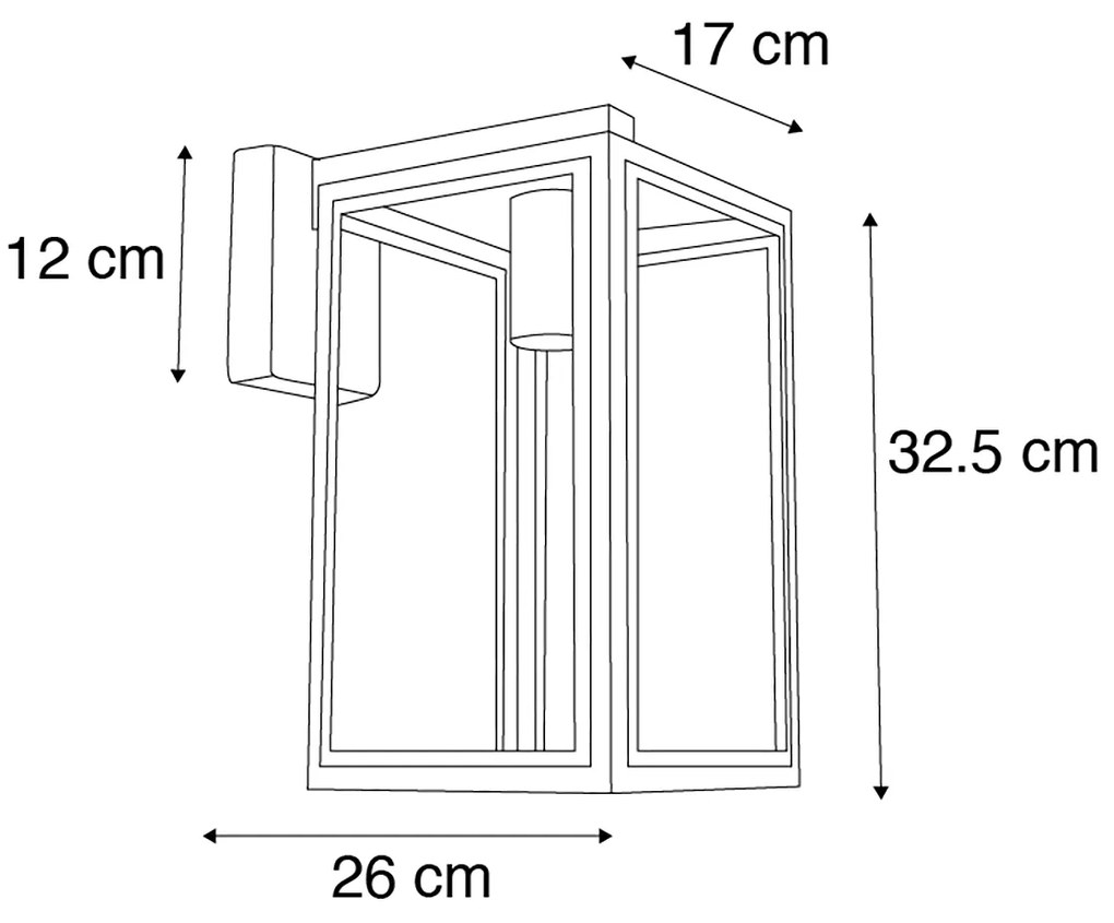 Smart buiten wandlamp met dimmer grijs incl. Wifi G95- Sutton down Klassiek / Antiek, Landelijk / Rustiek, Retro E27 IP44 Buitenverlichting kubus / vierkant vierkant