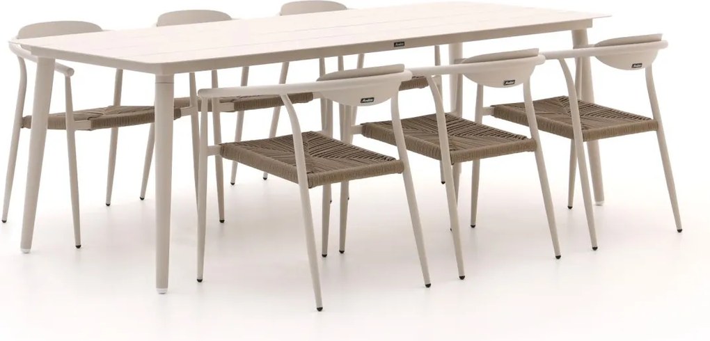 Diningset Manifesto | 6 personen aluminium | Tuinset stapelbaar | 7-delig | Kees Smit Tuinmeubelen