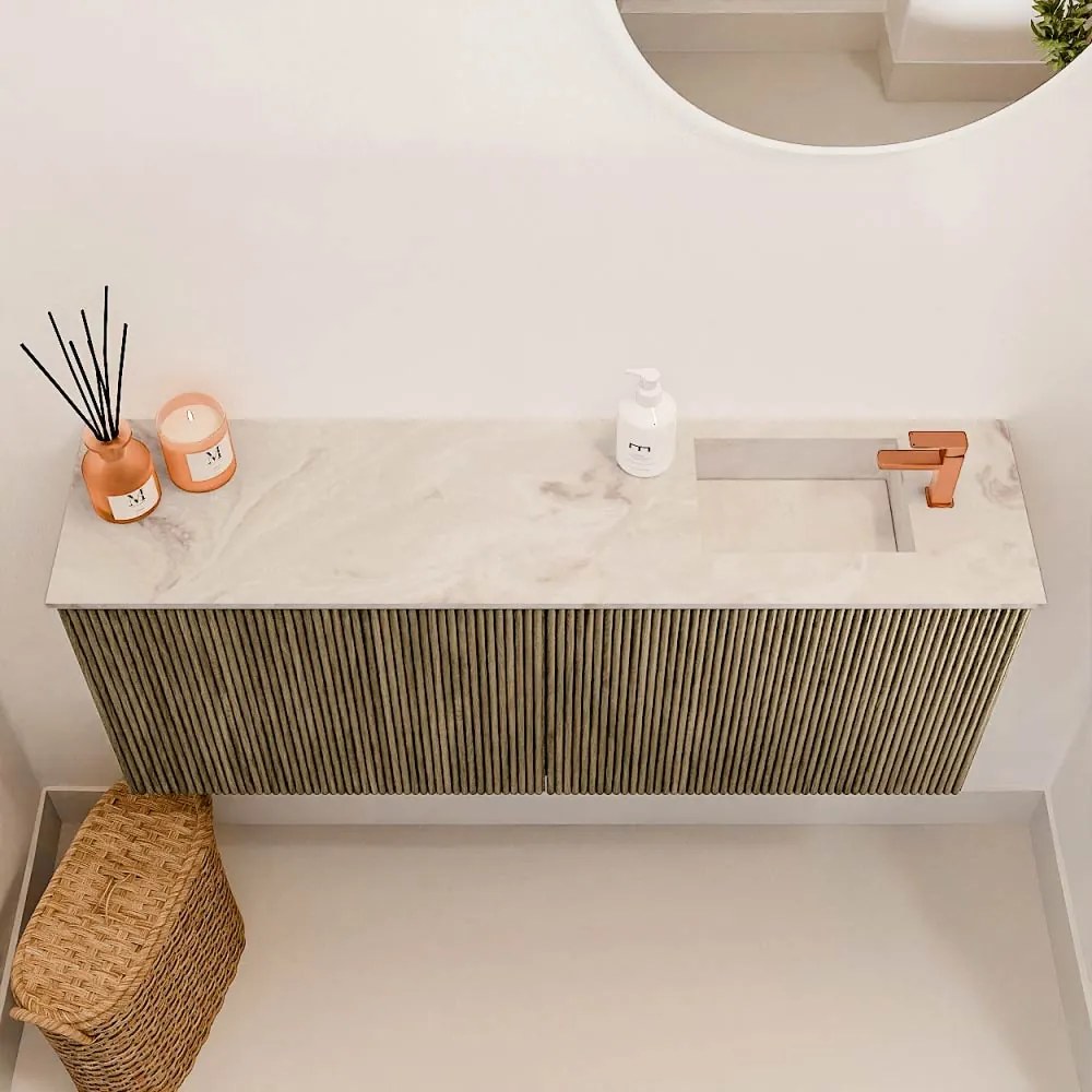 Mondiaz Joya DLux 100cm toiletmeubel dusk met wastafel faye rechts 1 kraangat frappe