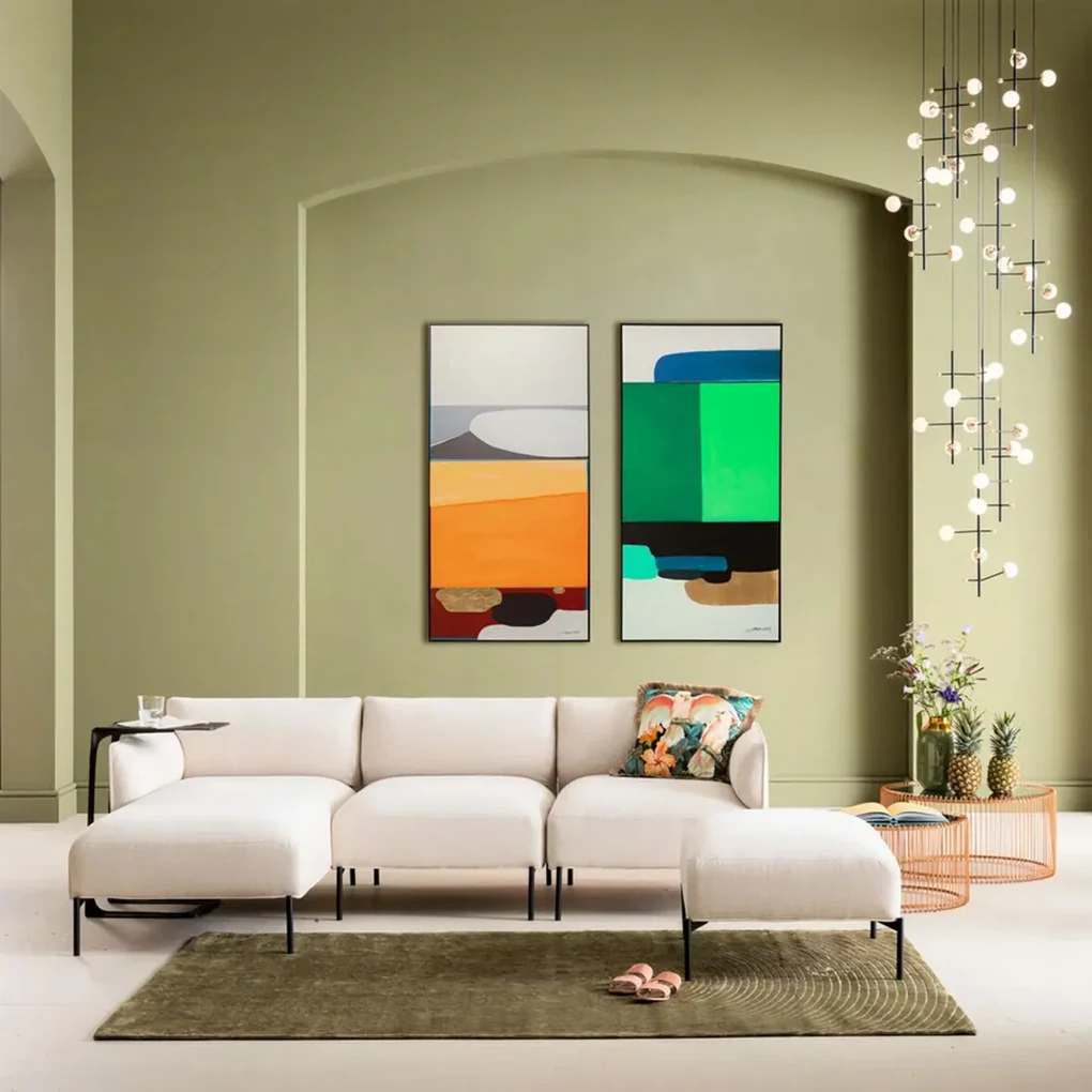 Kare Design Abstract Shapes Orange Schilderij Oranje Tinten