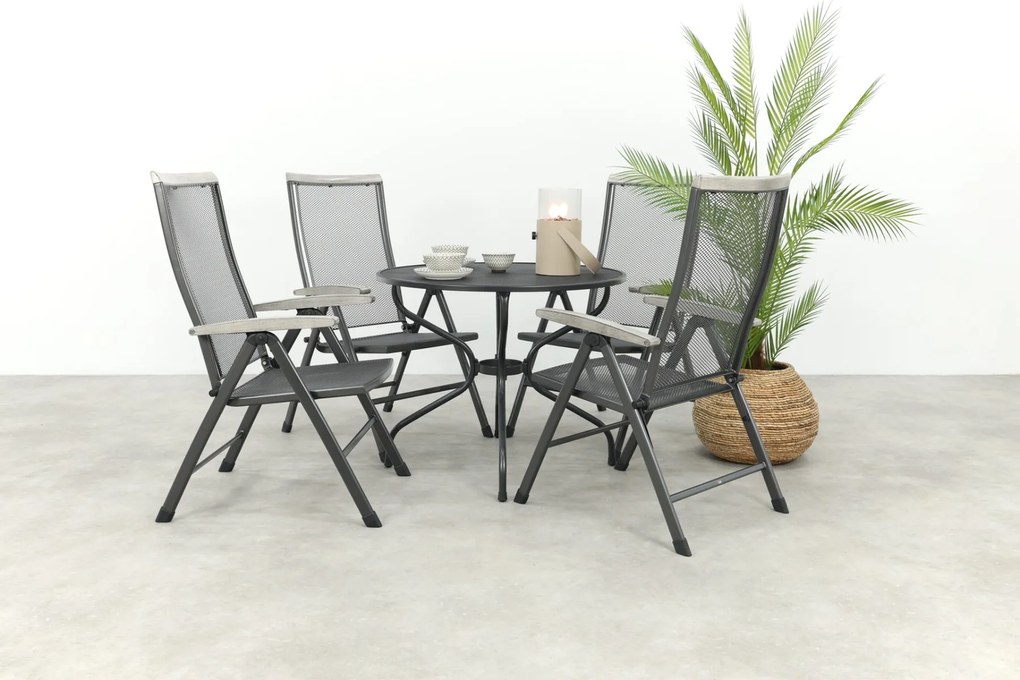 Royal Garden Balero ronde verstelbare tuinset strekmetaal Ø90 cm.