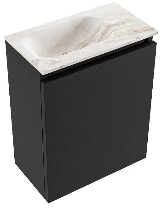 Mondiaz Ture DLux toiletmeubel 40cm urban met wastafel frappe links met kraangat