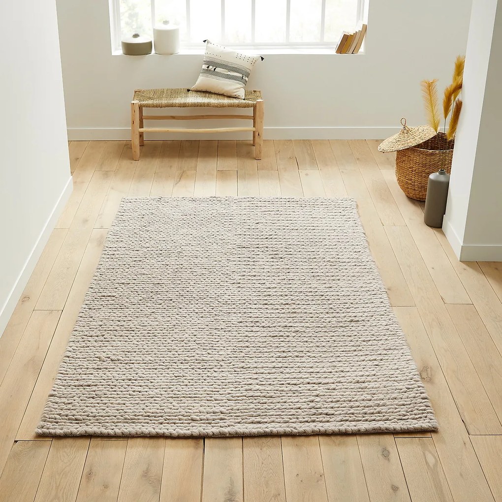 Vloerkleed in wol, Diano, tricot effect