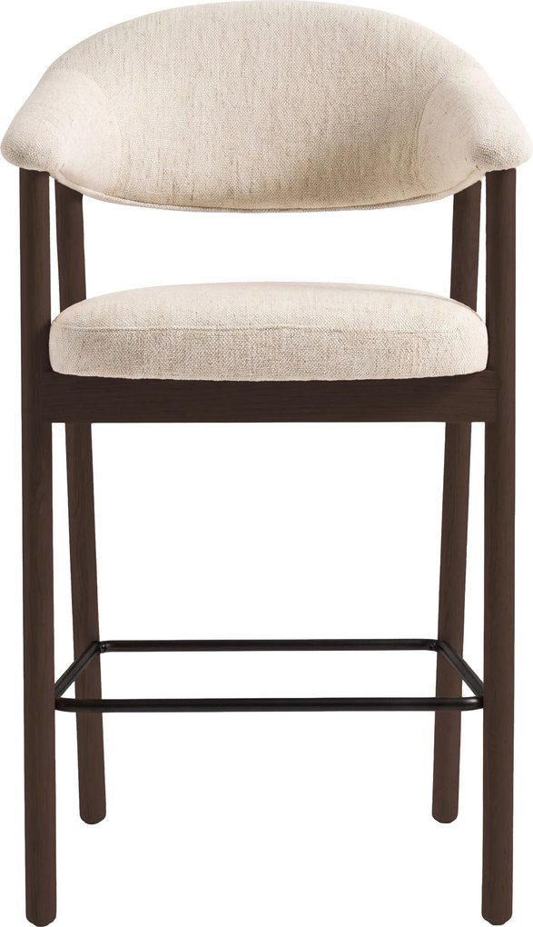 GARDA crème beige (stof Harmony 110) / eiken dark espresso - GESTOFFEERDE BARKRUK VOOR KEUKEN/BAR