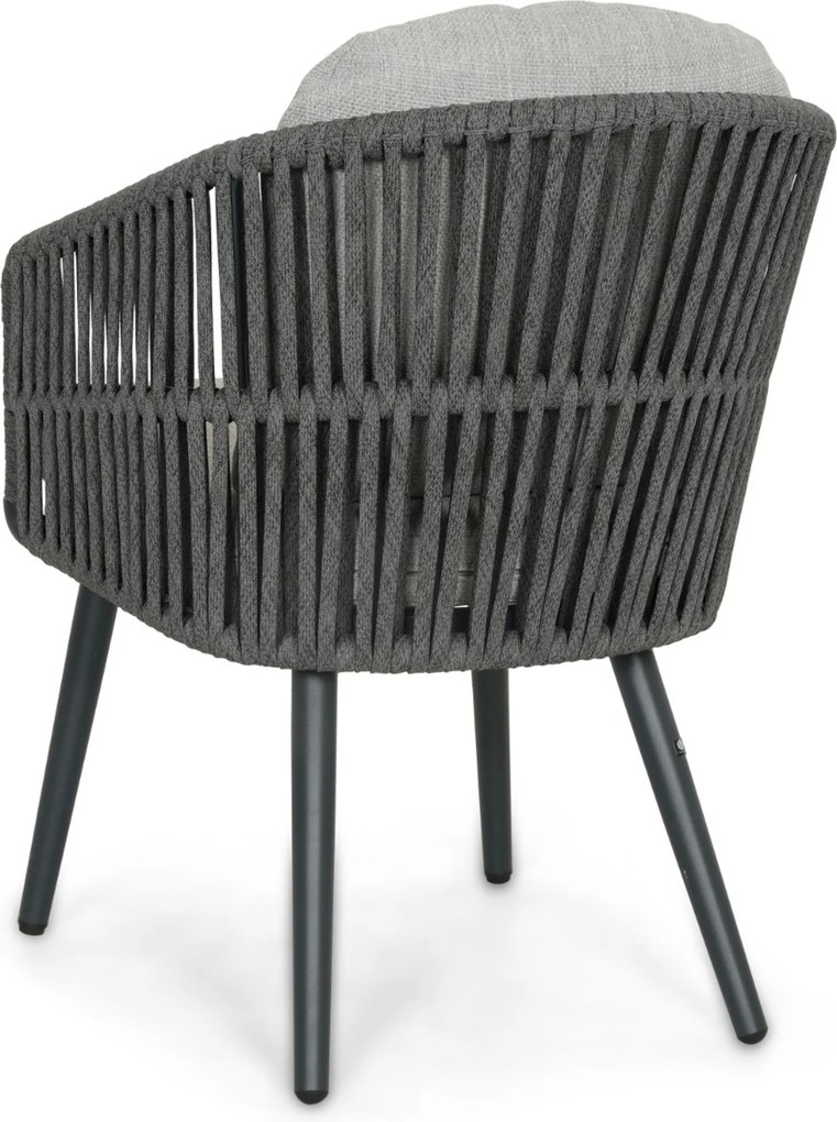 Tuinset Ronde Tuintafel 4 personen 130 cm Rope Grijs Santika Furniture Santika