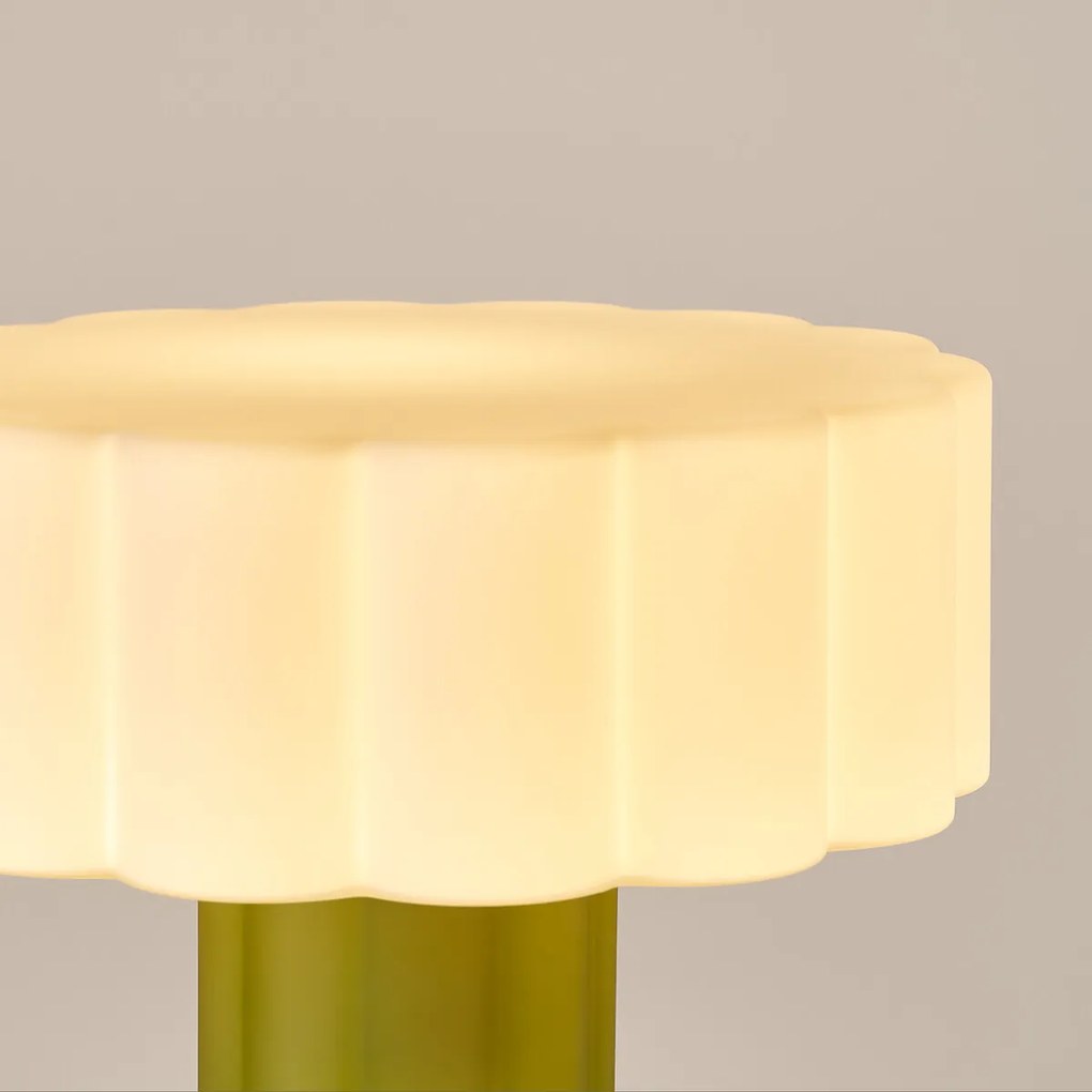 Tafellamp, van gekleurd glas en opaalglas, JUSTYNA