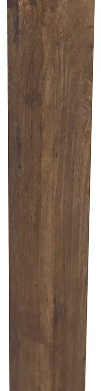 Industriele vloerlamp brons met mango hout - Mangoes