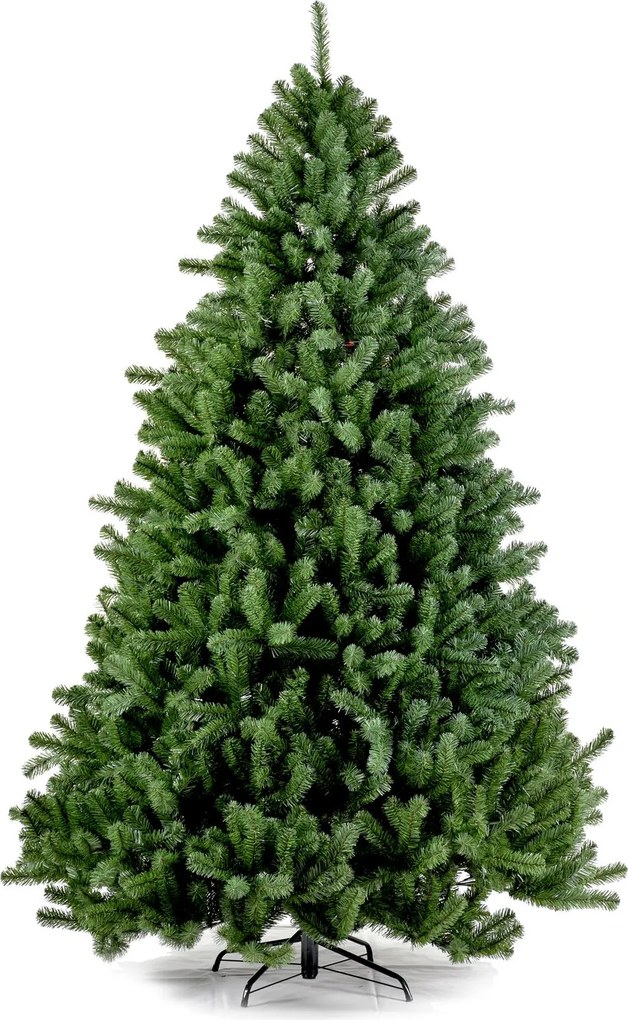 Boston kunstkerstboom - 240 cm - groen - Diameter 141 cm - 2.365 tips - metalen voet