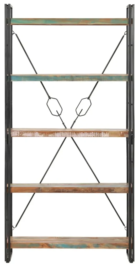 vidaXL Boekenkast met 5 schappen 90x30x180 cm massief gerecycled hout