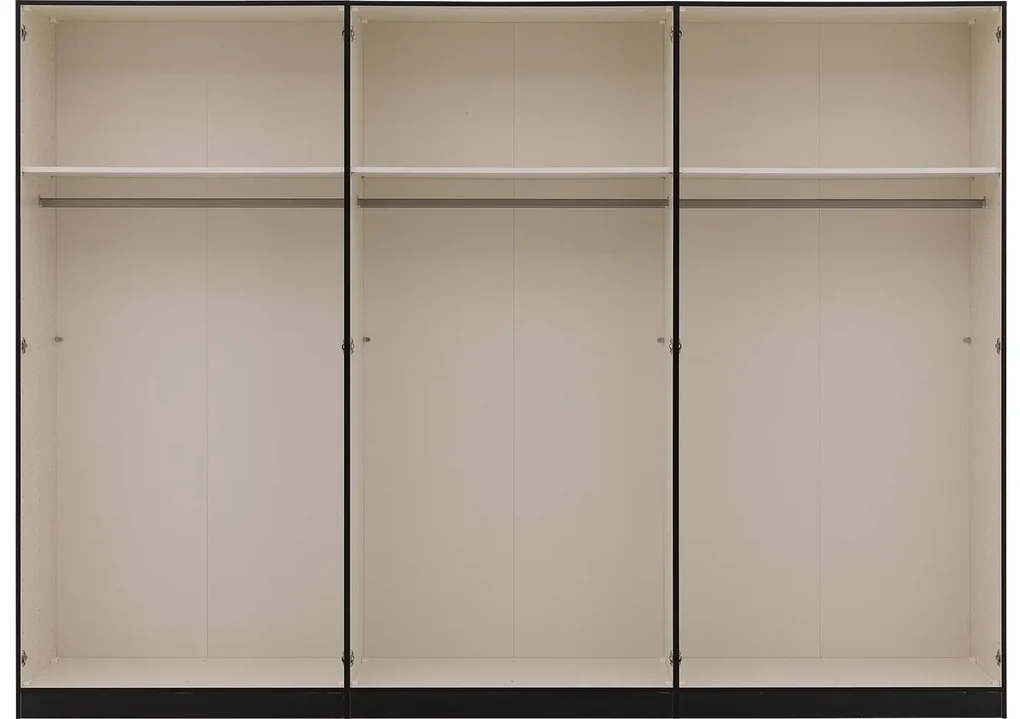 Goossens Kledingkast Easy Storage Ddk, Kledingkast 304 cm breed, 220 cm hoog, 4x draaideur en 2x spiegel draaideur midden