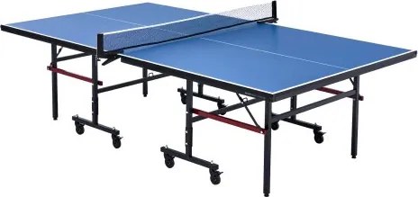 VEVOR Pingpongtafel, professioneel tafeltennisspel, draagbare MDF-tafeltennistafel voor binnengebruik, opvouwbare pingpongtafel met snelklemnet en vergrendelbare wielen, eenvoudige montage in 10 minuten, tafelbladen van 18 mm dik