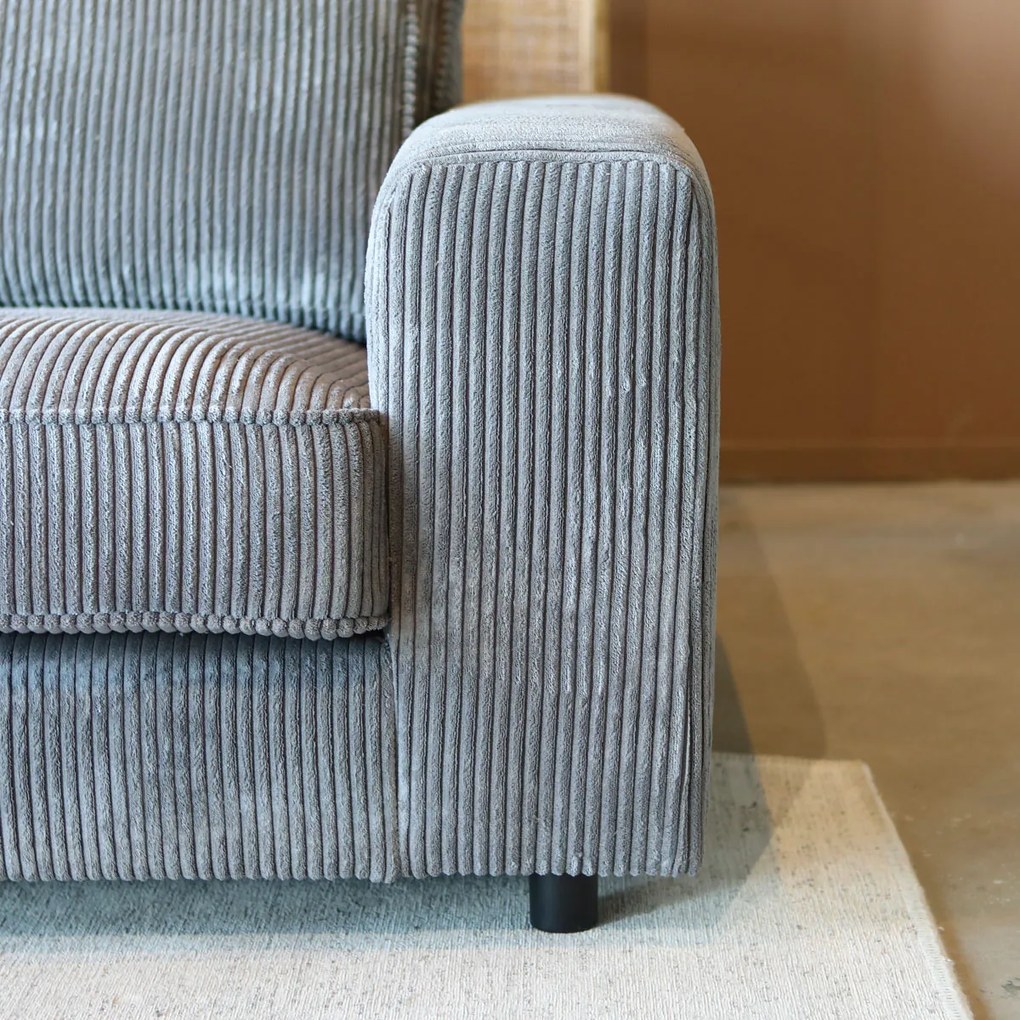PEPP Interiors Lech Hoekbank Grijze Ribstof