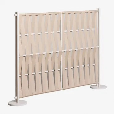 Verpakking Van 2 Aluminium En Touw Schermen Tunas Beige Amandelroos & 160 X 120 Cm - Sklum