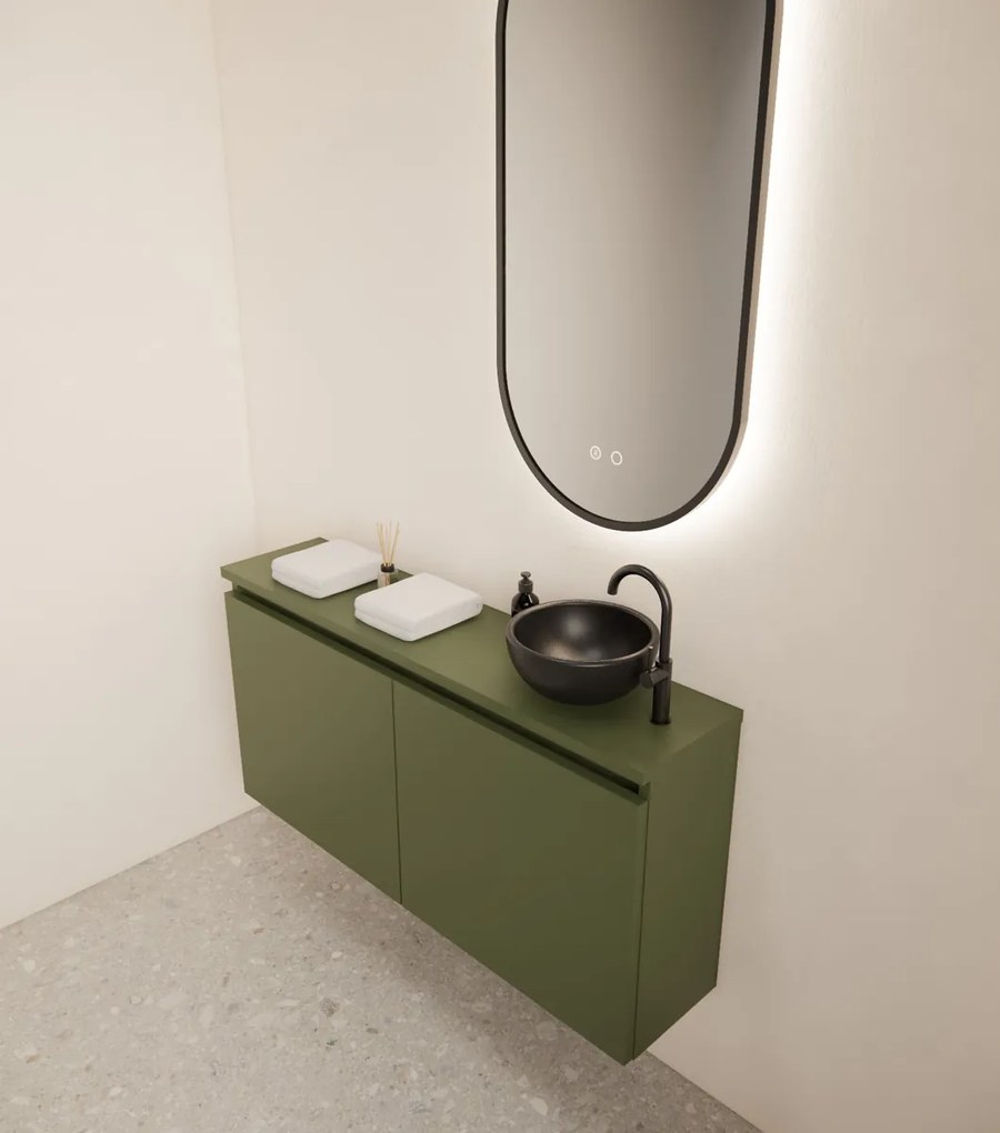 Gliss Design Echo toiletmeubel 100cm olijfgroen