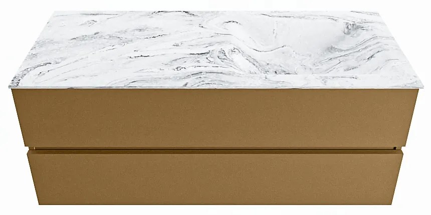 Mondiaz Vica DLux badmeubel 120cm oro 2 lades met wastafel glace rechts zonder kraangat