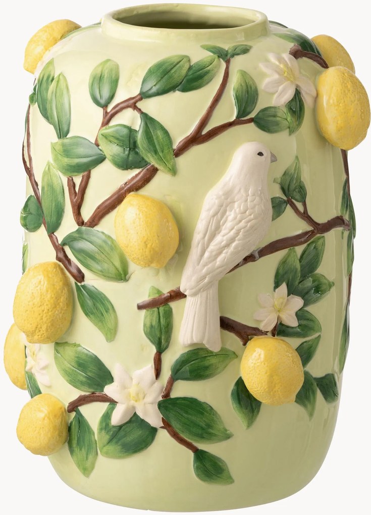 Handgemaakte keramische vaas Lemons, H 36 cm