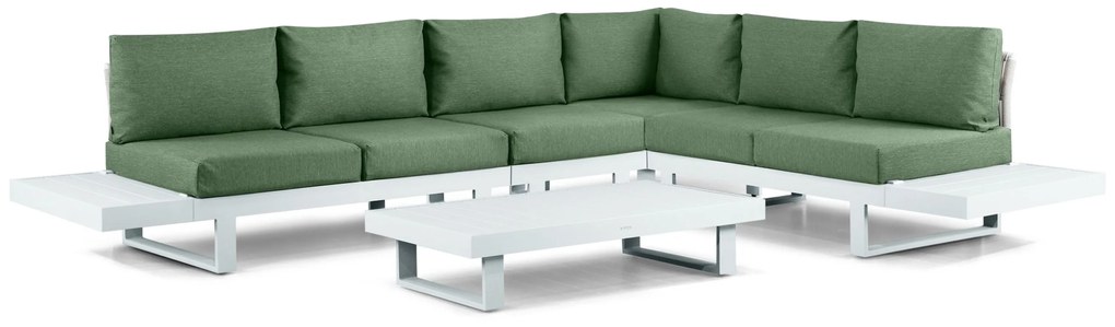 Hoek loungeset 6 personen Aluminium Wit  Lifestyle Garden Furniture Lorenzo