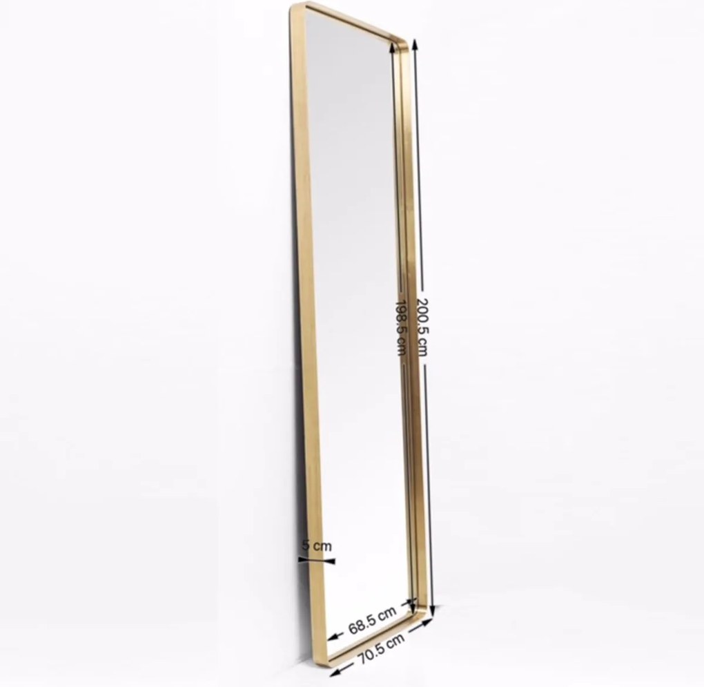 Messing Design Spiegel Van 200 Cm - 70x200cm