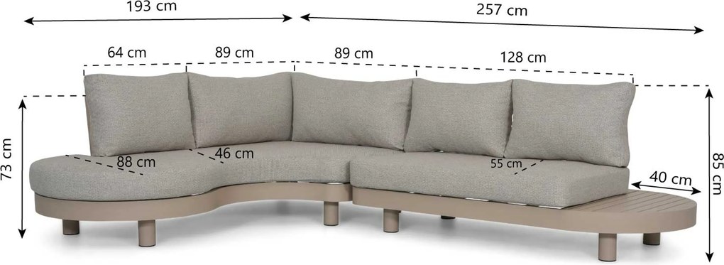 Loungeset tuin  Aluminium Zand/Beige  Lifestyle Garden Furniture Elanio