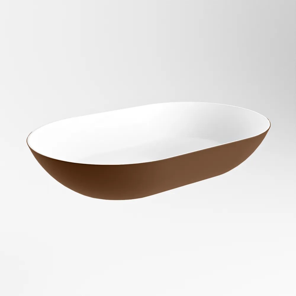 Mondiaz Onni Solid Surface waskom 55x35cm rust / talc