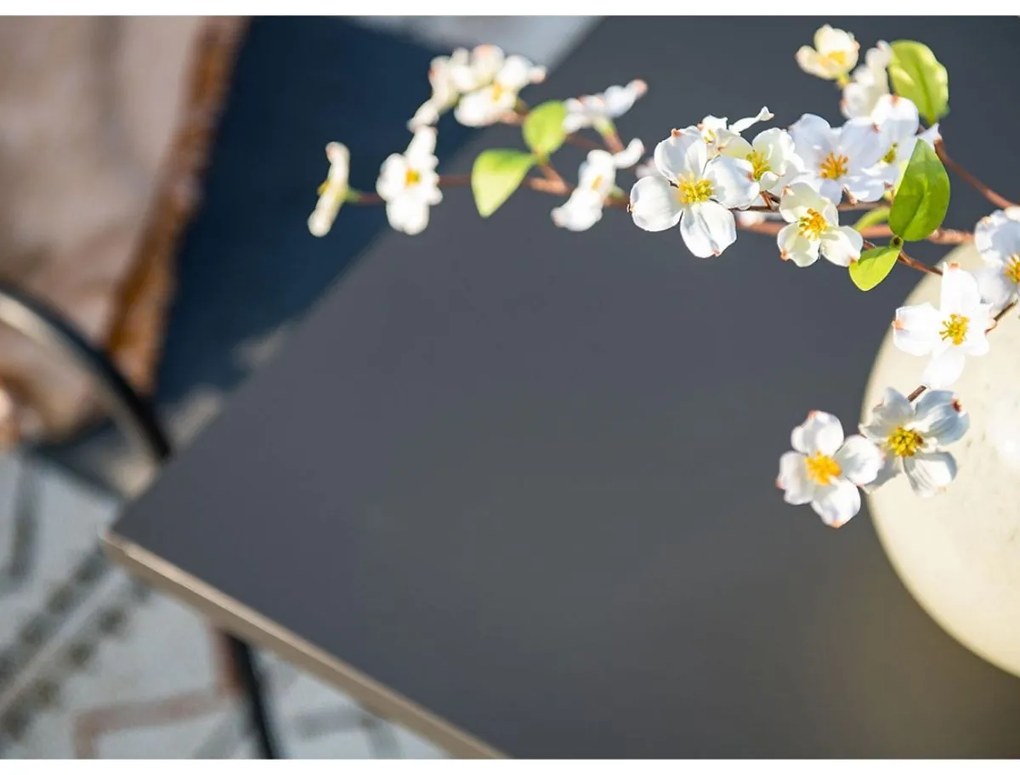 Garden Impressions Ross tuinset zwart 3-delig - Rimini tuintafel 80x80 cm
