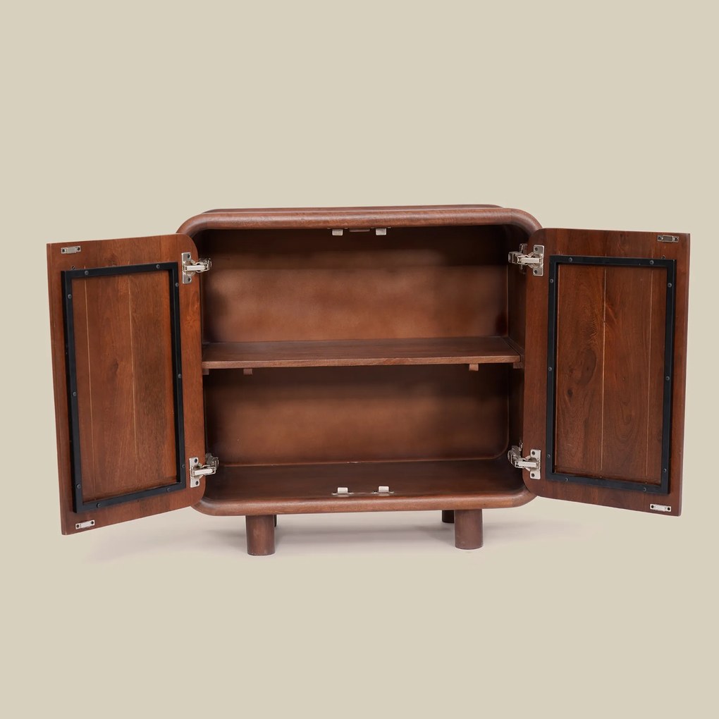 Houten Kastje Met Ronde Hoeken - 90x43x75cm.