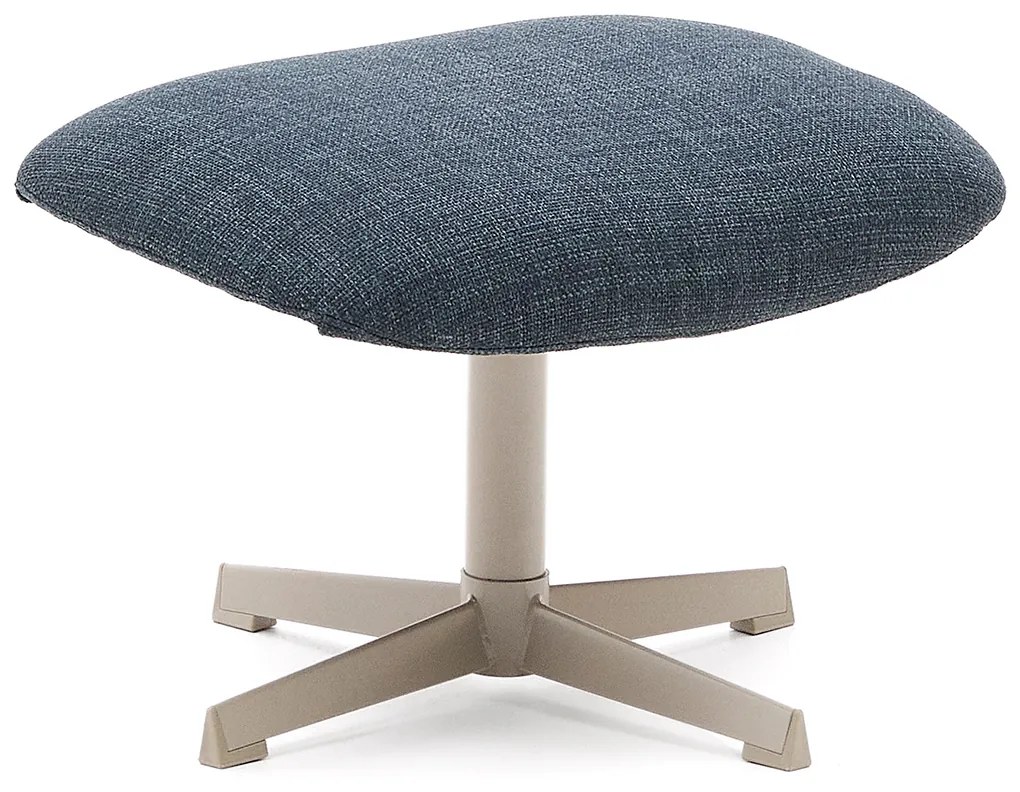 Kave Home Jaspe Fauteuil Voetenbankje Blauw