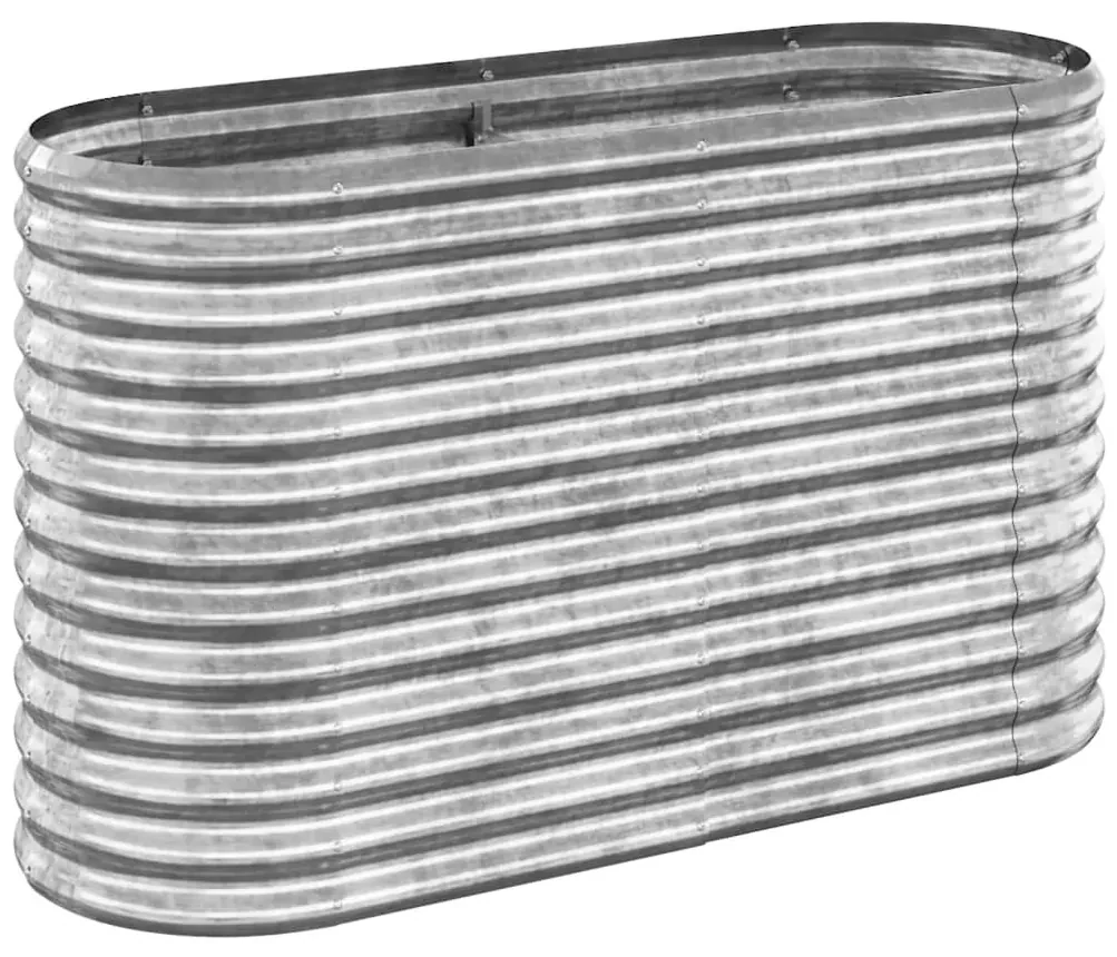vidaXL Plantenbak 114x40x68 cm gepoedercoat staal zilverkleurig