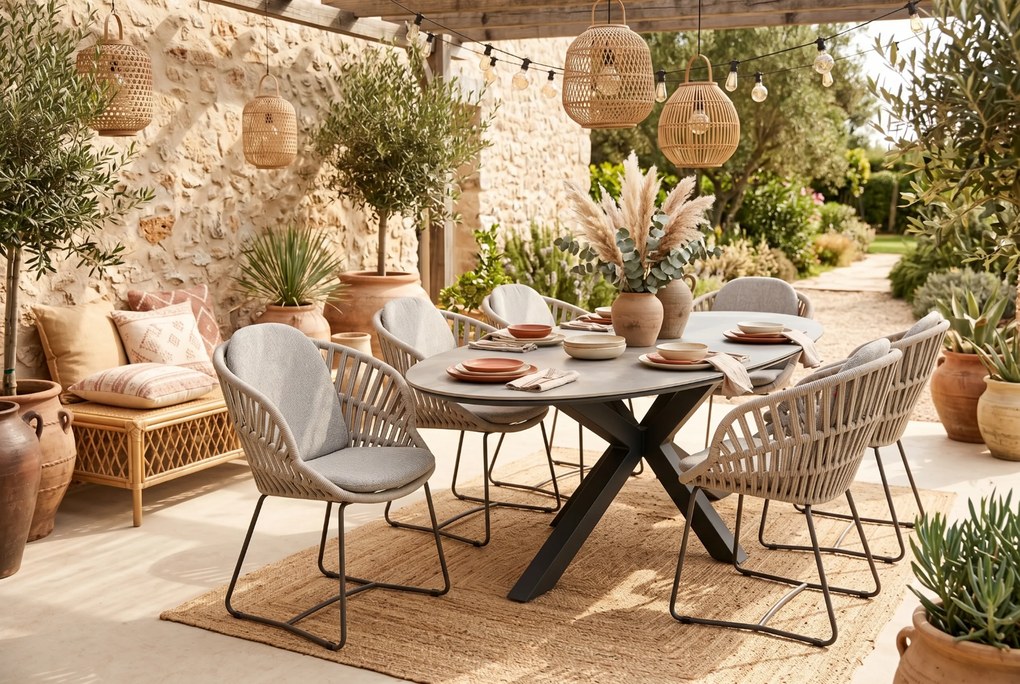 Tuinstoel Rope Taupe-naturel-bruin Santika Amara  mocha
