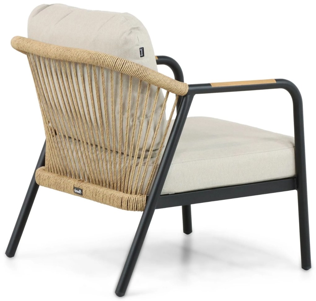 Stoel en Bank Loungeset 5 personen Aluminium/wicker Zwart Hartman Nice