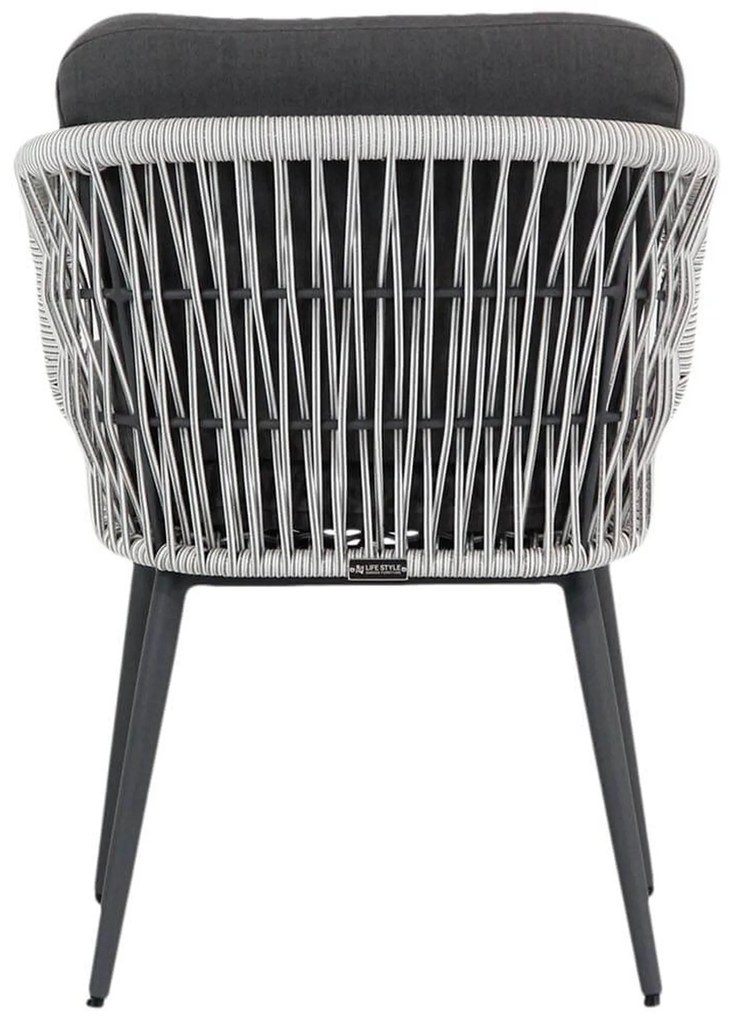 Tuinset Ronde Tuintafel 4 personen 130 cm Rope Wit  Lifestyle Garden Furniture Western/Montana