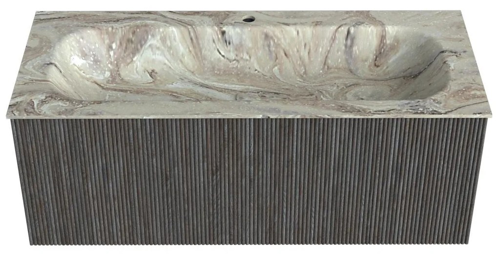 Mondiaz Kurve-dlux 110cm badmeubel shadow met 1 lade en wastafel big medium midden 1 kraangat glace