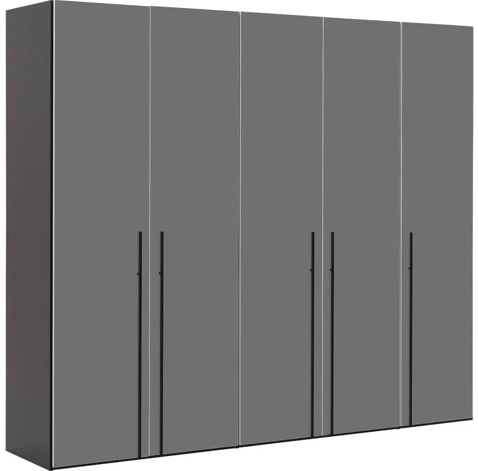 Goossens Kledingkast Easy Storage Ddk, Kledingkast 253 cm breed, 220 cm hoog, 5x glas draaideur