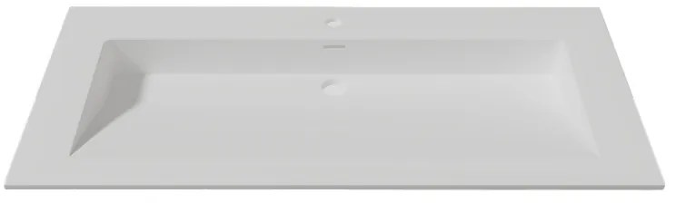 Lambini Designs Flora solid surface wastafel 100cm met 1 kraangat wit mat