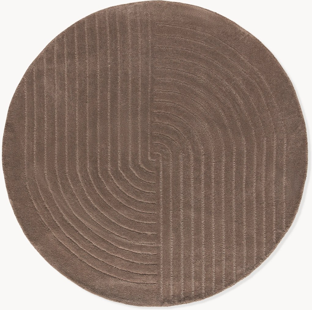 Rond handgetuft wollen vloerkleed Mason