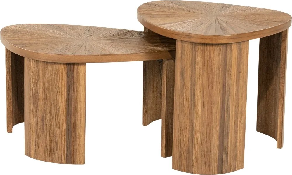 Driehoekige Salontafels Van Teak - 69 X 49cm.