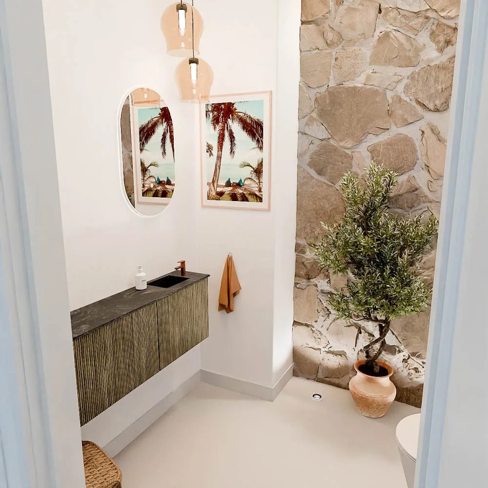 Mondiaz Joya DLux 110cm toiletmeubel ronding links dusk met wastafel faye rechts 1 kraangat lava