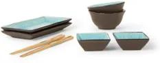Tokyo Design Studio Glassy Turquoise Star Design sushi serviesset 8-delig