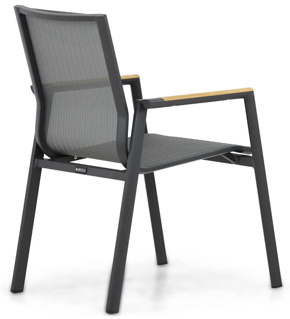Tuinset 6 personen 210 cm Aluminium/textileen Grijs Lifestyle Garden Furniture Fiora/Venustas