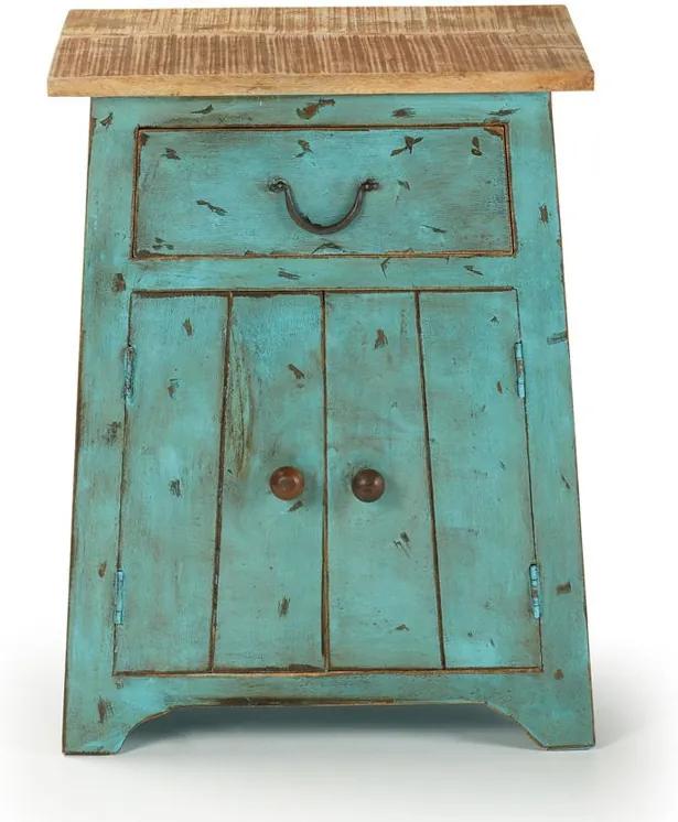 Kave Home Agua Turquoise Nachtkastje Van Hout - 50x38x66cm.