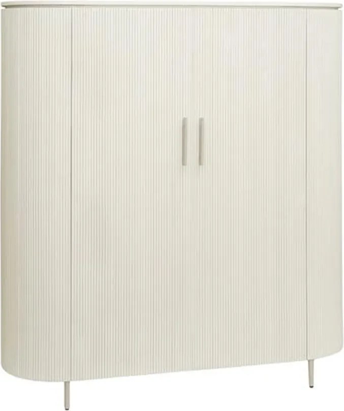 Beige Wandkast Met Ribbels 135x145 - 135x45x145cm.