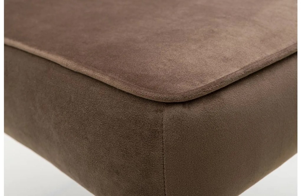 Goossens Eetkamerstoel Rob bruin velvet stof leuning, urban industrieel