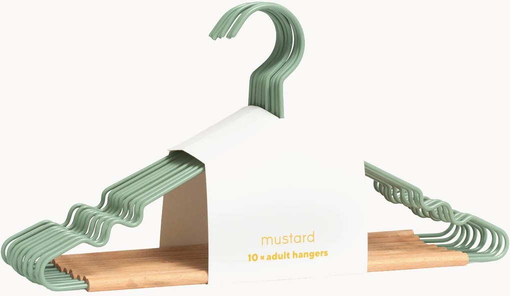 Handgemaakte kledinghangers Adult Chalk, 10-delig