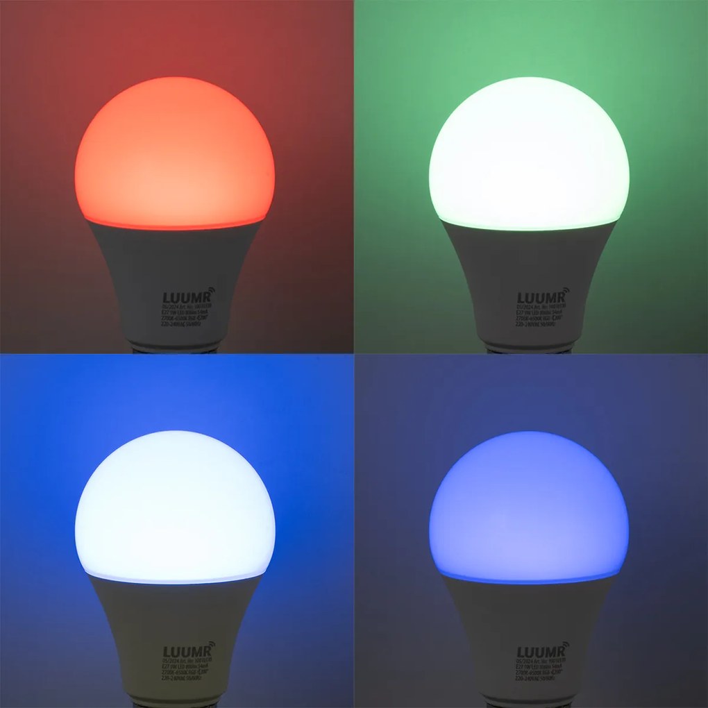 Set van 5 E27 dimbare LED lampen A60 opaal 9W 806 lm 2700-6500K