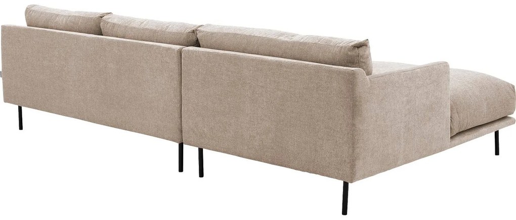 Goossens Bank Luxor Stof beige, stof, 2,5-zits, modern design met chaise longue links