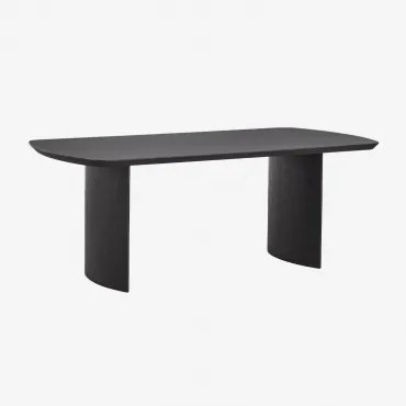 Rechthoekige Eettafel 200x100 Cm In Toeareg Mdf Gewoon Zwart - Sklum