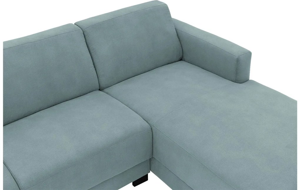 Goossens Bank My Style blauw, microvezel, 2,5-zits, stijlvol landelijk met chaise longue rechts