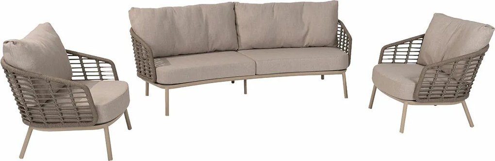 4 Seasons Puglia loungeset 5-delig - latte incl sfeerhaard